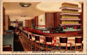 Linen Postcard Mandalay Lounge & Bar Hotel Racine Racine, Wisconsin~136572