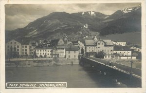 Austria Schwaz bridge photo postcard