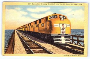 Utah Great Salt Lake Streamliner City of San Francisco Postcard C075