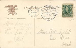 Duluth MN~Pillars & Dome~Carnegie Public Library~New Trees~1908 Postcard