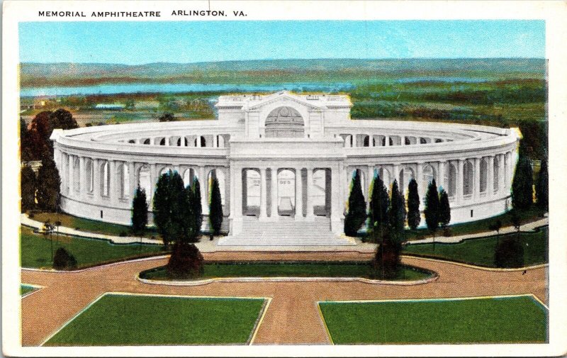 Memorial Amphitheatre Arlington VA Virginia WB Postcard VTG UNP Tichnor Vintage 