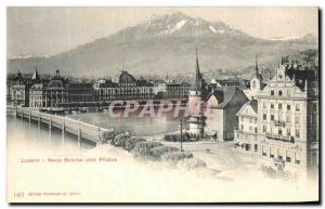 Old Postcard Luzern Neue Brucke Und Pilatus