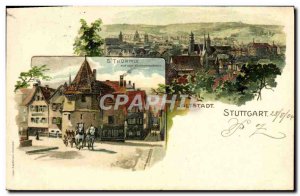 Old Postcard Illustrator Alstadt Stuttgart