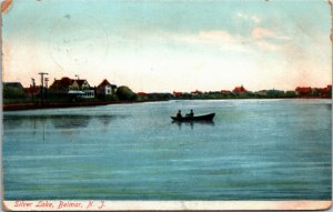 Postcard NJ Belmar Men in Canoe Silver Lake Litho-Chrome Duplex Cancel 1907 M35