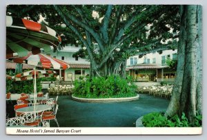 Moana Hotel's Famed Banyan Court Waikiki Beach Posted 1975 Hawaii