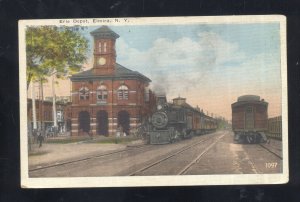 ELMIRE NEW YORK NY ERIE RAILROAD DEPOT TRAIN STATION VINTAGE POSTCARD