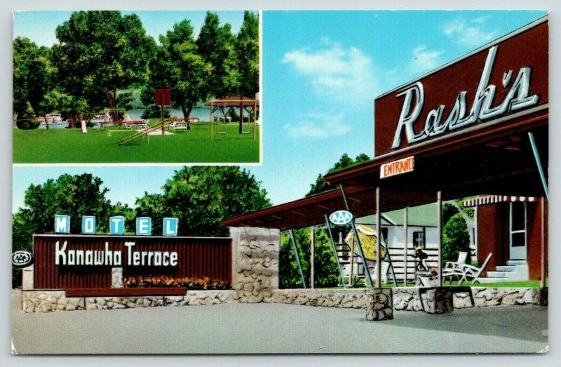 Albans West Virginia~Rash's Kanawha Terrace Motel~Playground~Teeter Totter~c1950 