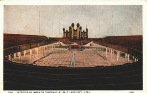 USA Interior Of Mormon Tabernacle Salt Lake City Utah Vintage Postcard 08.91