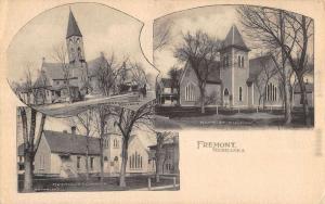 Fremont Nebraska Historic Church Multiview Antique Postcard K18113