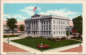 USA Hardin County Court House Kenton Ohio Linen Postcard C011