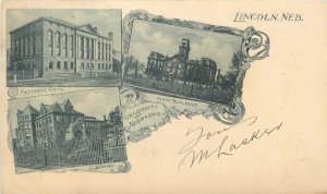 Postcard 1903 Nebraska University multi View undivided Private mailing NE24-351