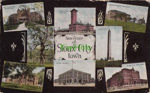 Postcard Souvenir Sioux City Iowa IA 1915