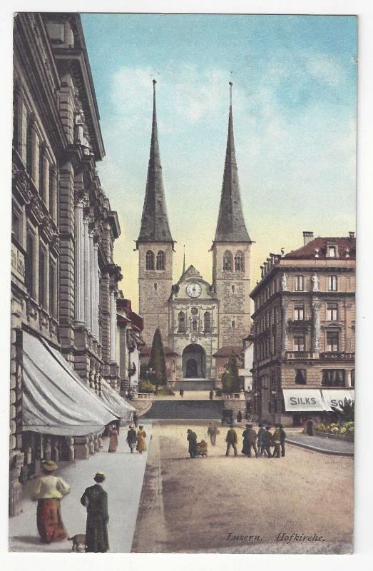 Switzerland Luzern Lucerne Hofkirche E Goetz ca 1910 Vintage Postcard