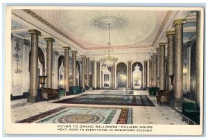 c1910's Foyer To Grand Ballroom Palmer House Interior View Chicago IL Postcard