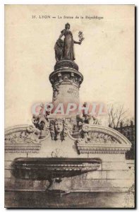 Old Postcard Lyon Statue of the Republic