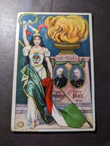 Mint Mexico Postcard Viva Mexico Miguel Hidalgo Porfirio Diaz