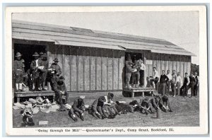 c1910 Going Through Mill Quartermaster's Dept Camp Grant Rockford IL Postcard