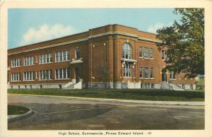 Vintage Postcard; High School, Summerside, Prince Edward Island Canada Unposted