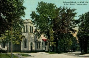 C.1900-10 Episcopal Church Cor Park Ave. & Curt St Fremont Ohio Vintage Postcard