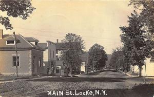 Locke NY Dirt Main Street Town Center RPPC Postcard