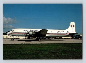 Aviation Airplane Postcard Aero Venezuela Airlines Airways Douglas DC-6B D8