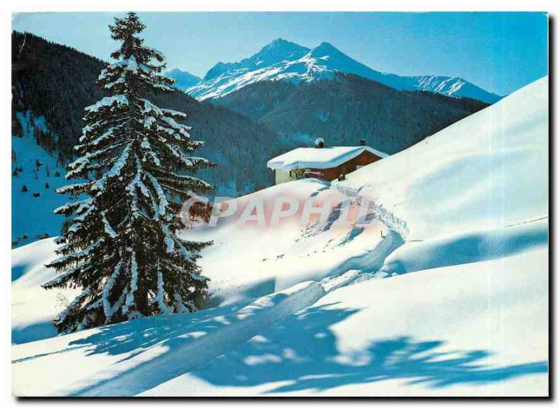 Modern Postcard Davos Blick von der Hoch Ducan und gegen Grueni Leidbachhorn