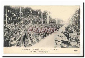 The celebrations of victory in Paris July 14, 1919 Old Postcard The parade Br...