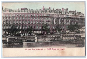 c1910 Victoria Embankment Hotel Royal De Keyser Blackfriars London Postcard