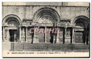 Postcard Old Saint Gilles du Gard church Portal