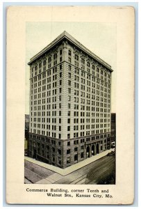 c1910 Commerce Building Corner Tenth Walnut Streets Kansas City MO Postcard