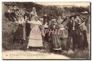 Old Postcard L & # 39Auvergne the Scenic Folklore bourree