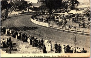 Postcard IL Kankakee Horse Race Track Stands at Kankakee District Fair 1911 V205