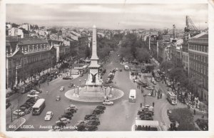 Portugal Lisbon Liberty Avenue 1956 photo postcard