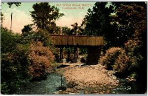 Red Water Brook Bridge, Claremont New Hampshire Vintage Postcard O02 