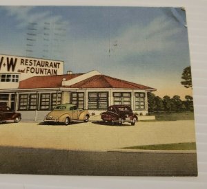 St Petersburg Florida W&W Restaurant & Fountain 1949 Pasadena Ave Postcard   464