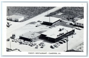 c1960's Aerial View Of Fred's Restaurant Cameron Louisiana LA Unposted Postcard