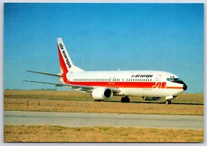 Airplane Postcard Air Europe Italy Airlines Boeing 737-400 G-BPKB Paris ED8