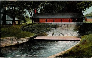 Stone Bridge, Guard Locks, Lowell MA Vintage Postcard M39