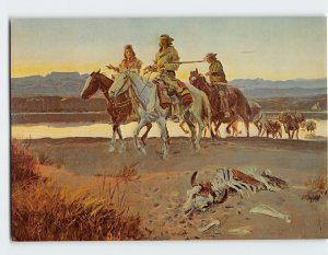 Postcard Carson's Men Painting by Charles Marion Russell Tulsa Oklahoma