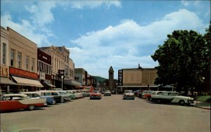 Fayetteville Arkansas AR Street Scene Classic Cars c1950s Postcard