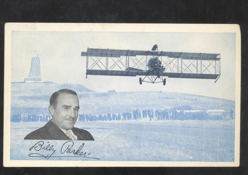 PHILLIPS 66 AVIATION PRODUCTS BILLY PARKER BIPLANE GASOLENE ADVERTISING POSTCARD