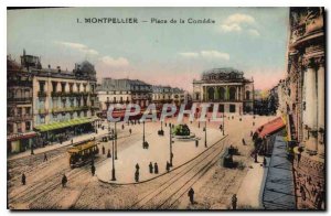 Old Postcard MONTPELLIER Place de la Comedie