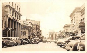 RPPC RENO, NV Virginia Street Scene Coca-Cola Signs c1940s Vintage Postcard