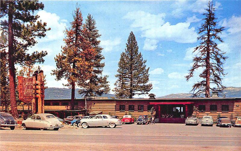 McCall ID Shore Lodge Resort on Payette Lake Old Cars Woodie Postcard