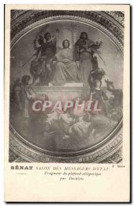 Paris Old Postcard Salon messengers d & # 39Etat allegorical ceiling by Decas...