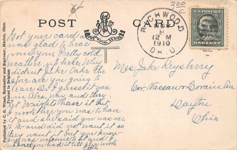 J1/ Richwood Ohio Postcard c1910 Public School Building  195