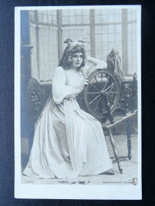 Actress MABEL LOVE at Yarn Spinning Wheel - Old RP Postcard by Rotary