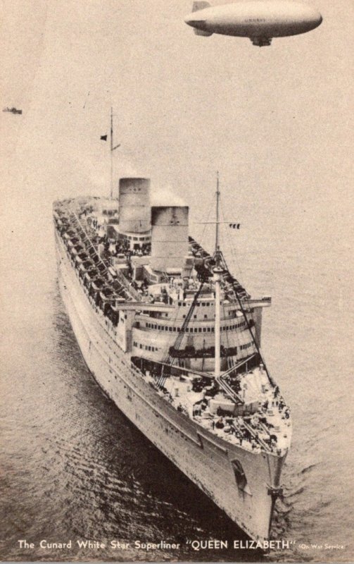 Cunard White Star Superliner Queen Elizabeth On War Service With ...