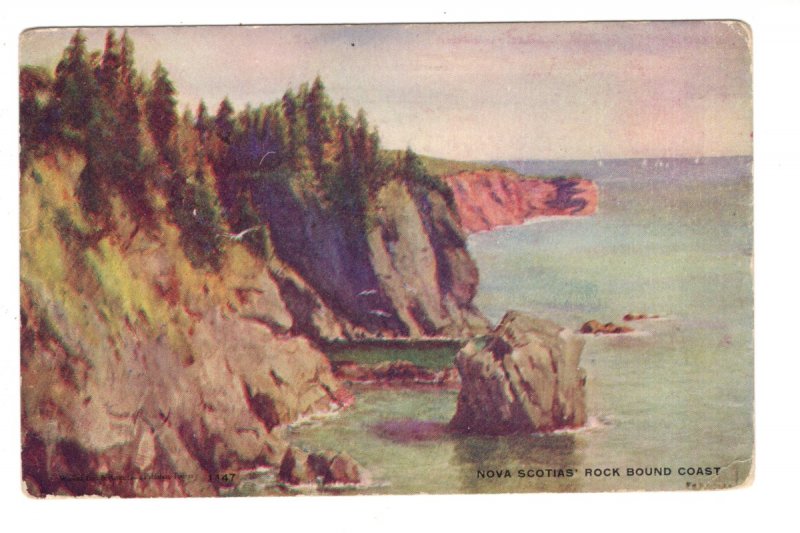 Rock Bound Coast, Nova Scotia, Used 1906, Warwick