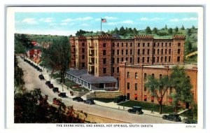 HOT SPRINGS, SD  ~ EVANS HOTEL c1920s Cars Fall River County Roadside Postcard